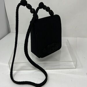 Rafael Sanchez Evening Satin Black Shoulder Bag